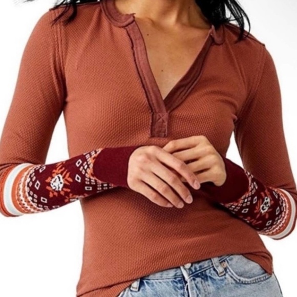 Free People Tops - NWT Free People embroidered long sleeve